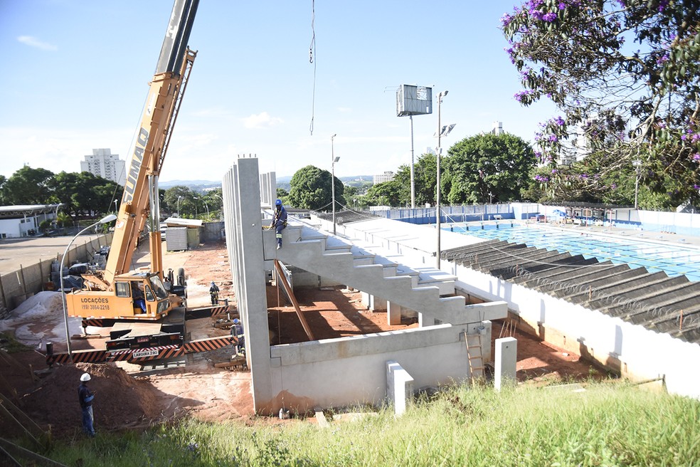 Arquibancada Da Piscina Do Bolao Obra Esta 60 Concluida Em Jundiai Noticias De Jundiai G1