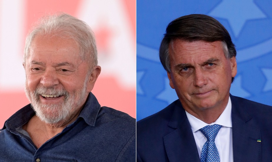 O ex-presidente Lula (PT) e o presidente Jair Bolsonaro (PL): no Rio, vantagem para o petista, segundo pesquisa Ipec