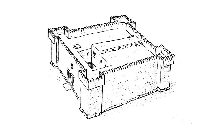 Ilustração mostra como provavelmente era a fortificação (Foto: Itamar Weissbein/Israel Antiquities Authority)