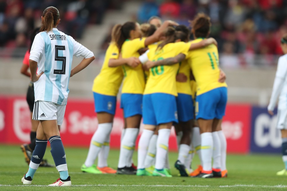 Brasil x Argentina, em duelo da Copa América de 2018 — Foto: Lucas Figueiredo/CBF