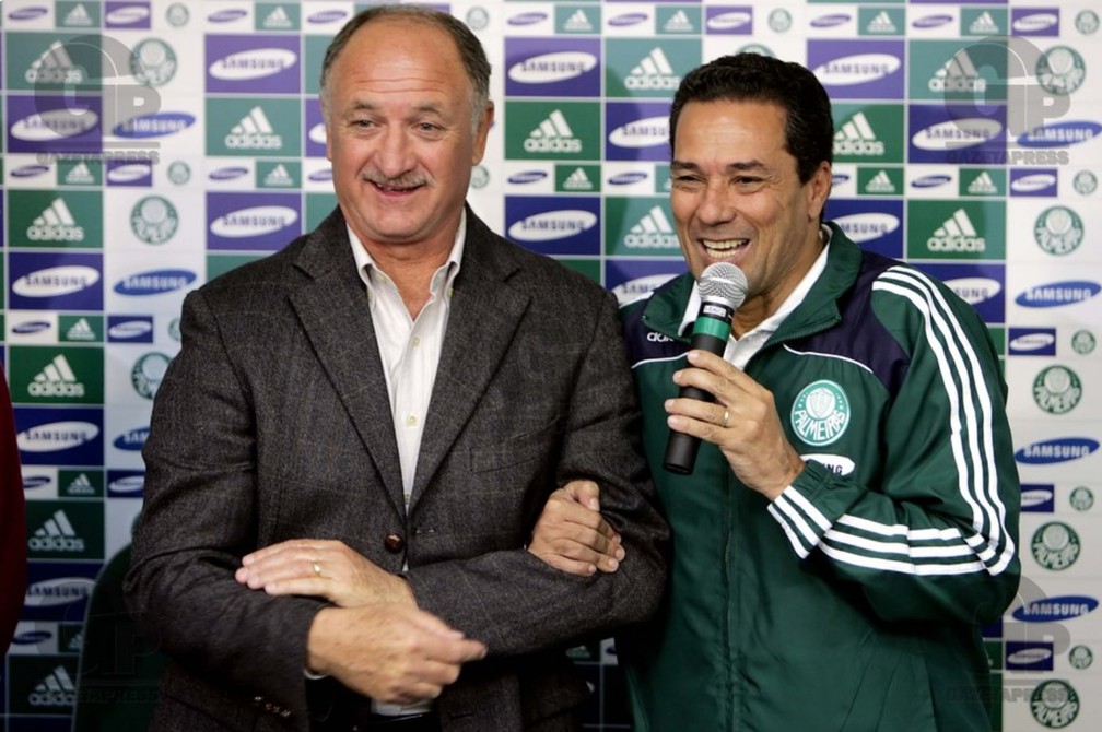 Luiz Felipe Scolari visita Luxemburgo no Palmeiras, em 2008 — Foto: GloboEsporte.com