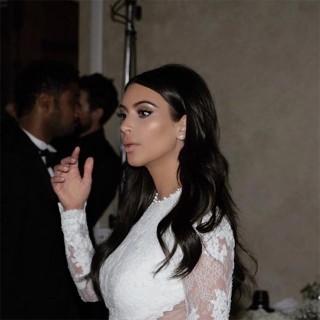Kim Kardashian West no dia do casamento 
