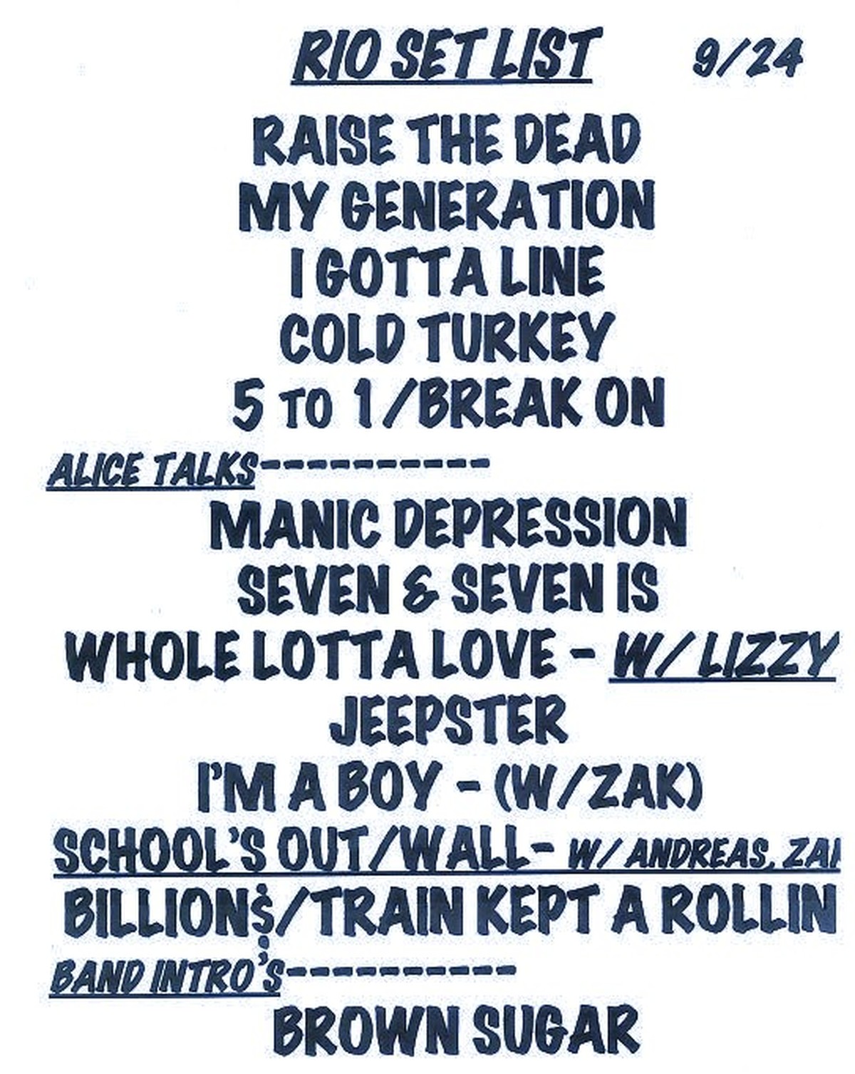 Setlist Hollywood Vampires Rock in Rio multishow