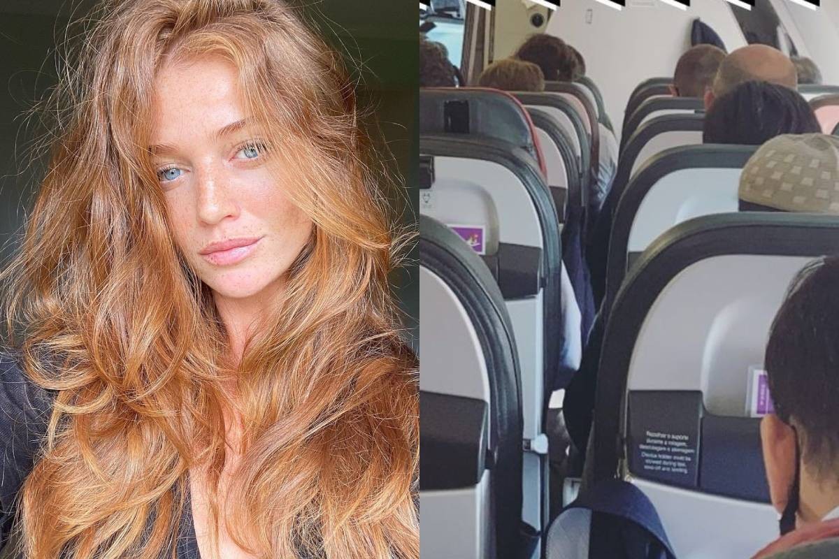 Cintia Dicker em avião lotado (Foto: Reprodução/Instagram)