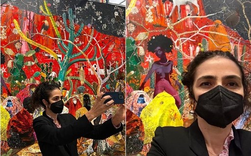 Marisa Monte tira selfie rara em exposição em São Paulo: "Muito forte e potente"