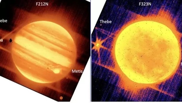 Fotos de Júpiter tiradas pelo telescópio James Webb (Foto: NASA via BBC)