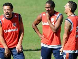 Fred e Thiago Neves treino Fluminense (Foto: Dhavid Normando / Photocamera)
