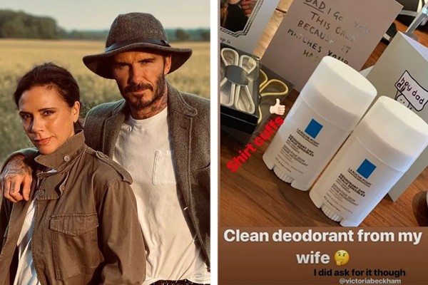 Victoria Beckham deu um par de desodorantes para David Beckham (Foto: Reprodução / Instagram)