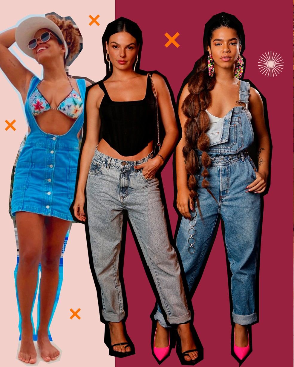 Jeans sempre no look prático! Jeniffer Nascimento, Isis Valerde e Maria com suas apostas da moda — Foto: PraVcArrasar
