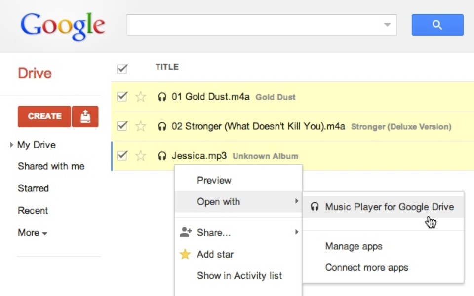 Music Player for Google Drive | Download | TechTudo