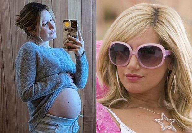 Ashley Tisdale, a Sharpay Evans de High School Musical, espera primeiro bebê (Foto: Reprodução/Instagram e Divulgação/Disney)