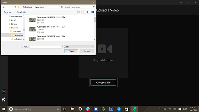 Usuário poderá publicar vídeos do computador no Vine para Windows 10 (Foto: Reprodução/Elson de Souza)