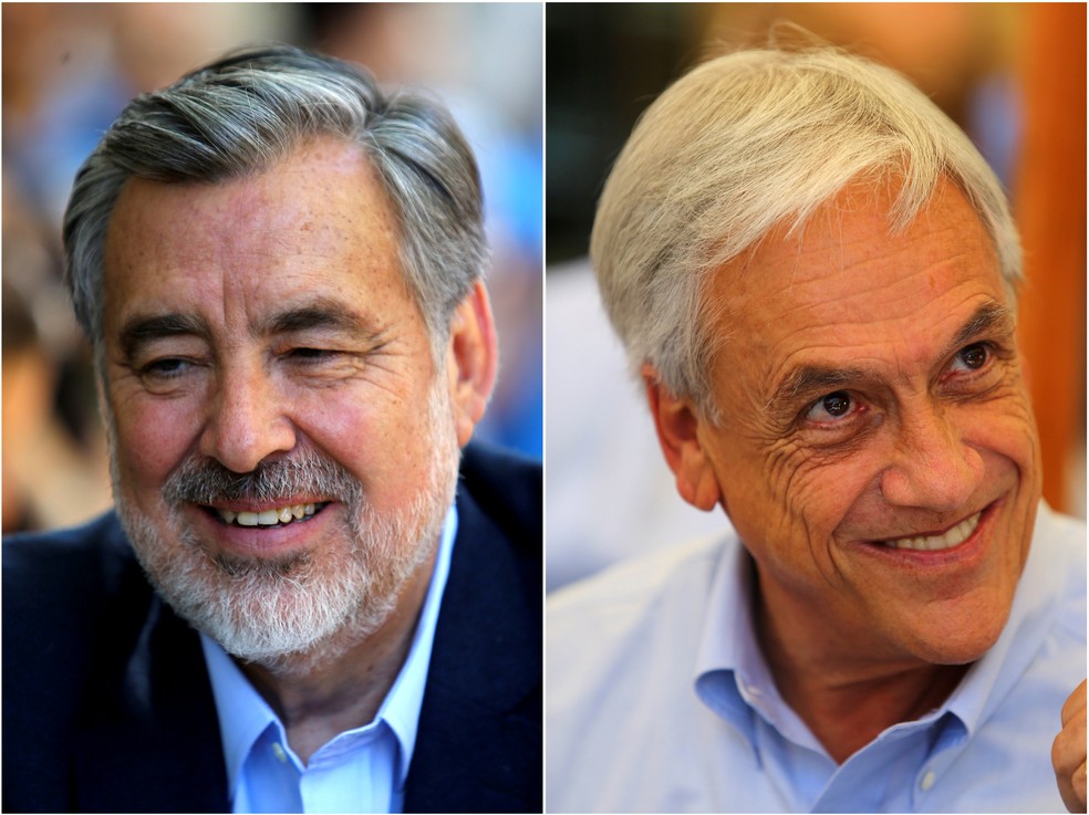 O jornailsta Alejandro Guillier, candidato de centro-esquerda, e o de direita Sebastián Piñera, ex-presidente do Chile, disputam o segundo turno presidencial neste domingo (16) (Foto: Ivan Alvarado/ Reuters)