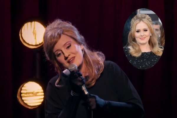 Adele fantasiada durante a pegadinha da BBC (Foto: Reprodução/Getty Images)
