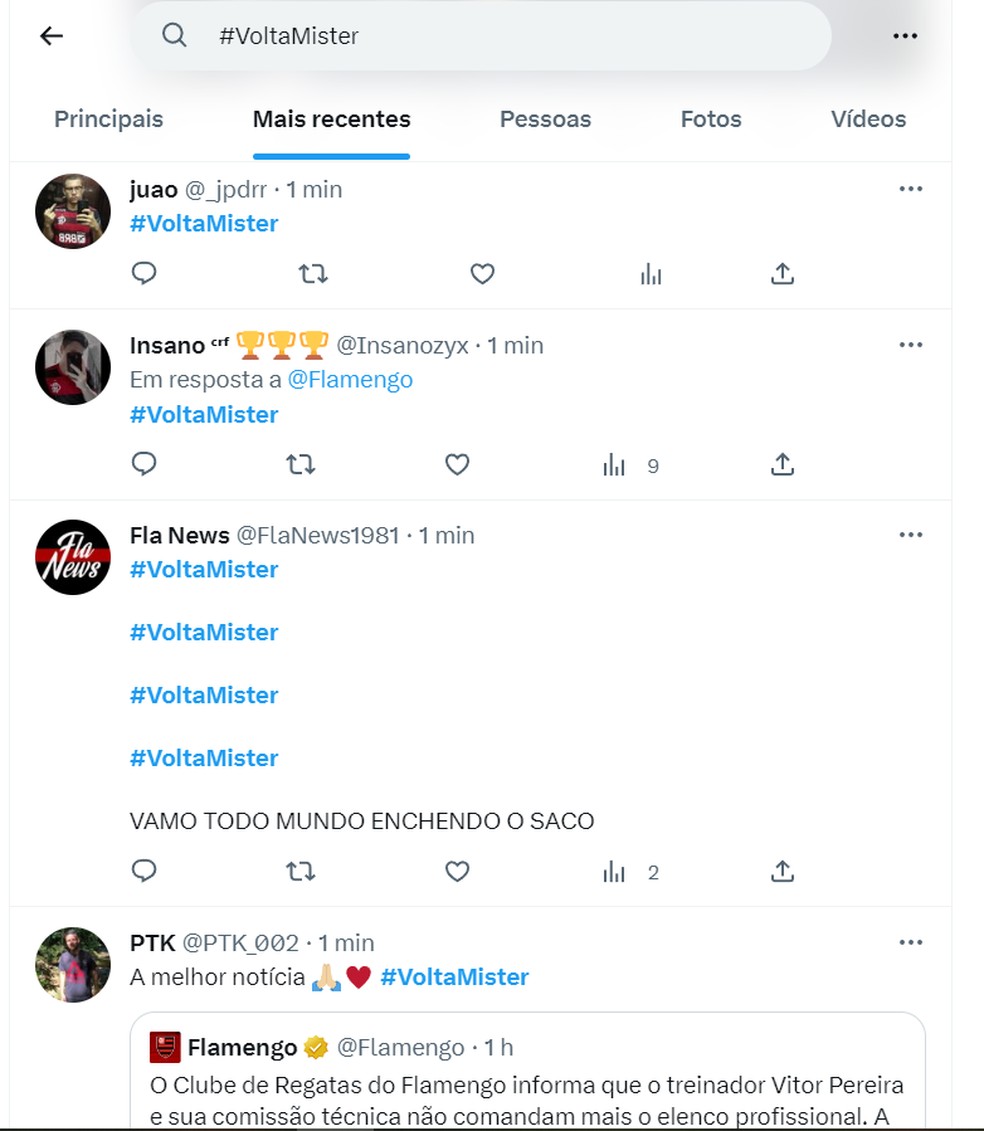 #VoltaMister está bombando nas redes sociais — Foto: Reprodução