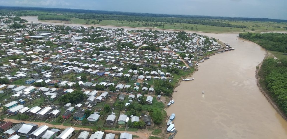 Municípios acreanos sofreram com enchentes no início do ano  — Foto: Samia Roberta/Rede Amazônica Acre 