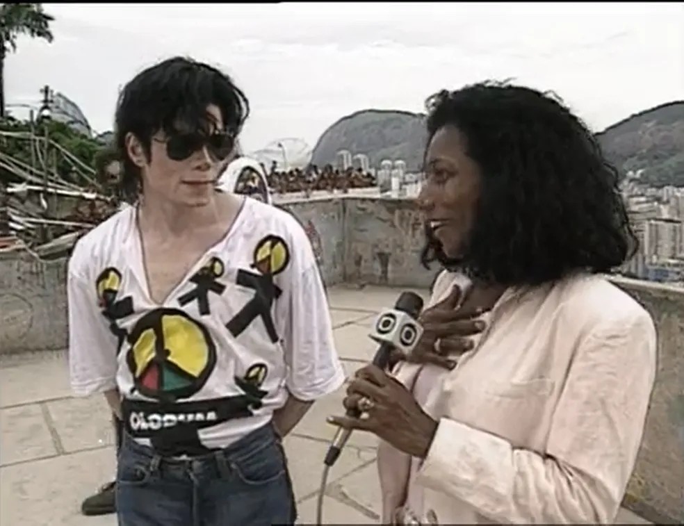 Gloria Maria entrevistou Michael Jackson — Foto: Globo
