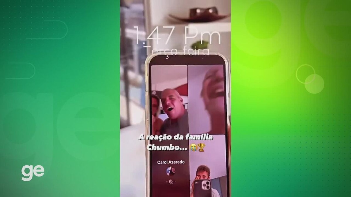 Familiares de João Chianca choram em chamada de vídeo após o título