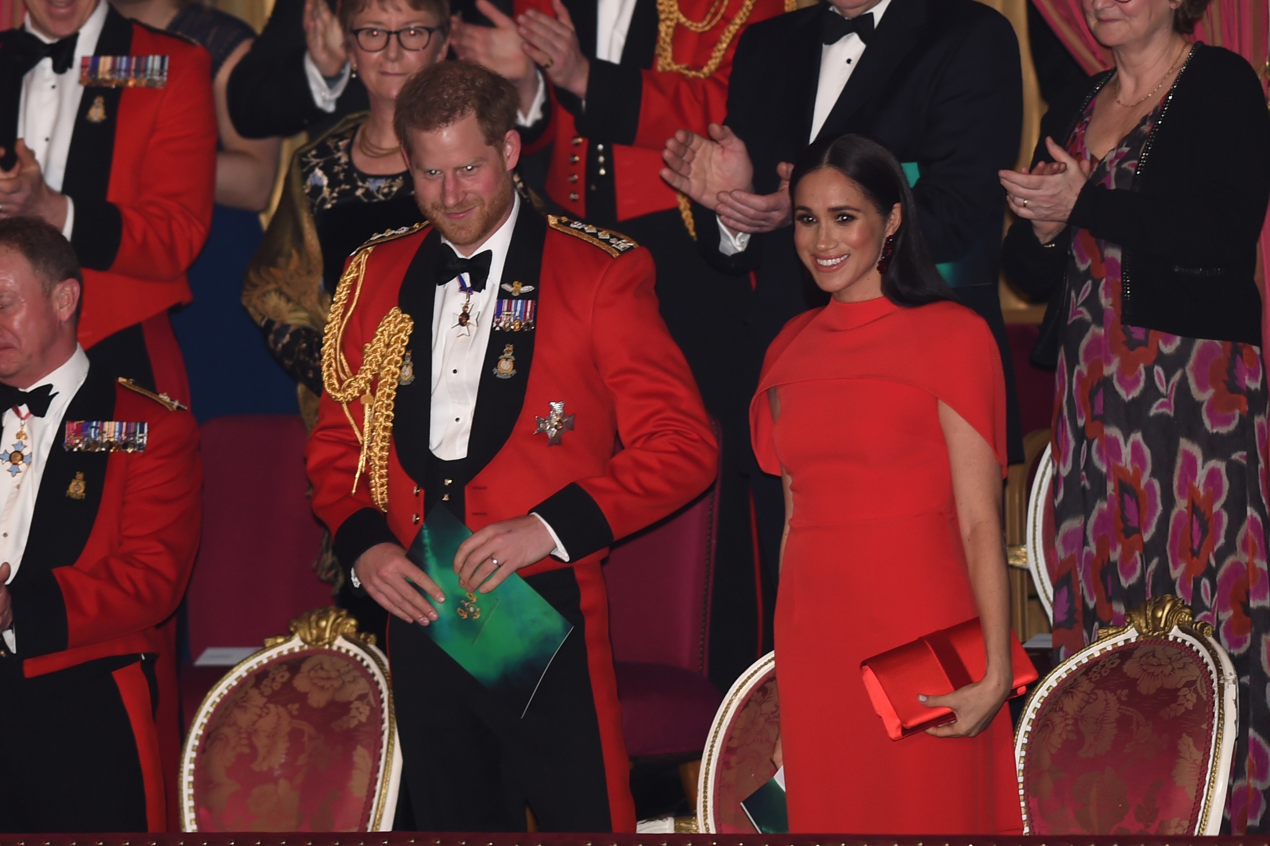 O Príncipe Harry e a atriz e duquesa Meghan Markle no Mountbatten Music Festival, realizado no Royal Albert Hall, em Londres (Foto: Getty Images)
