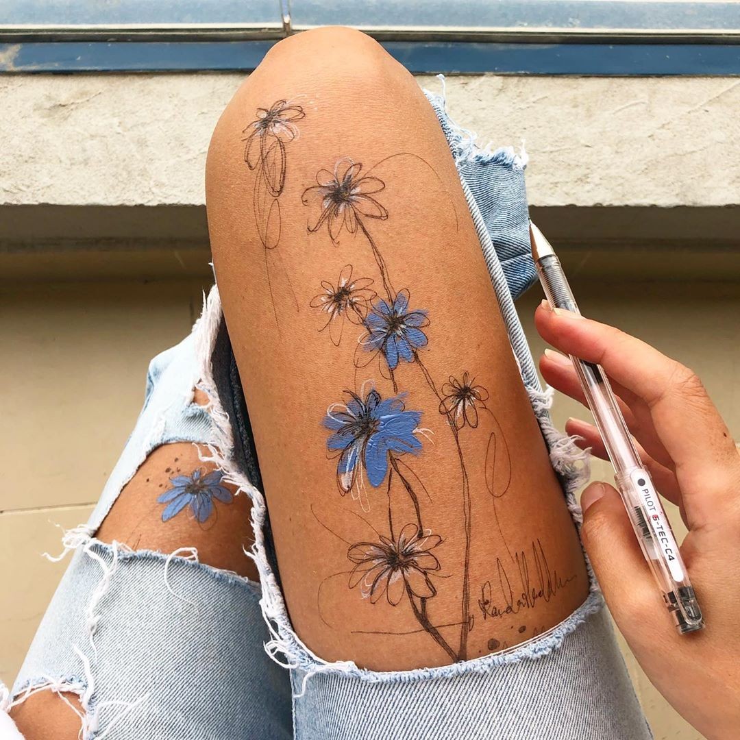 Desenho sobre a pele: a arte de Randa Haddadin (Foto: Reprodução/Instagram)