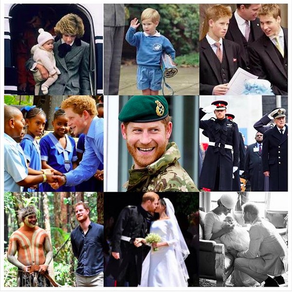 A montagem compartilhada por Meghan Markle para celebrar o aniversário de 35 anos do marido, o Príncipe Harry (Foto: Instagram)