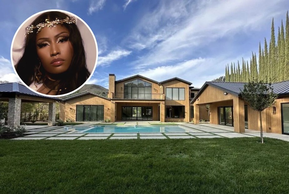 Fachada da casa comprada pela cantora Nicki Minaj na Califórnia