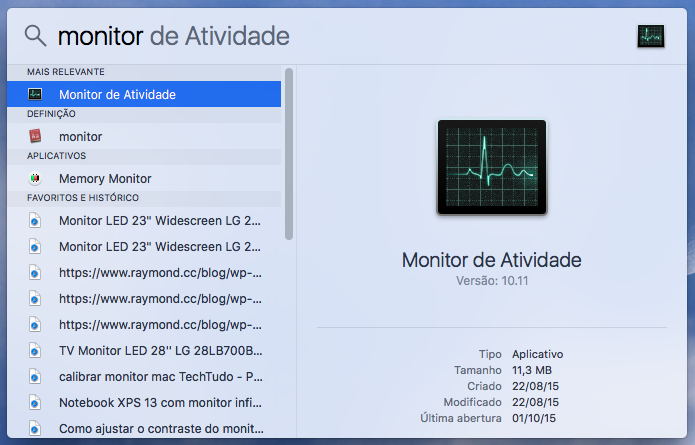 Abra o monitor de atividades do Mac (Foto: Reprodução/Helito Bijora) 