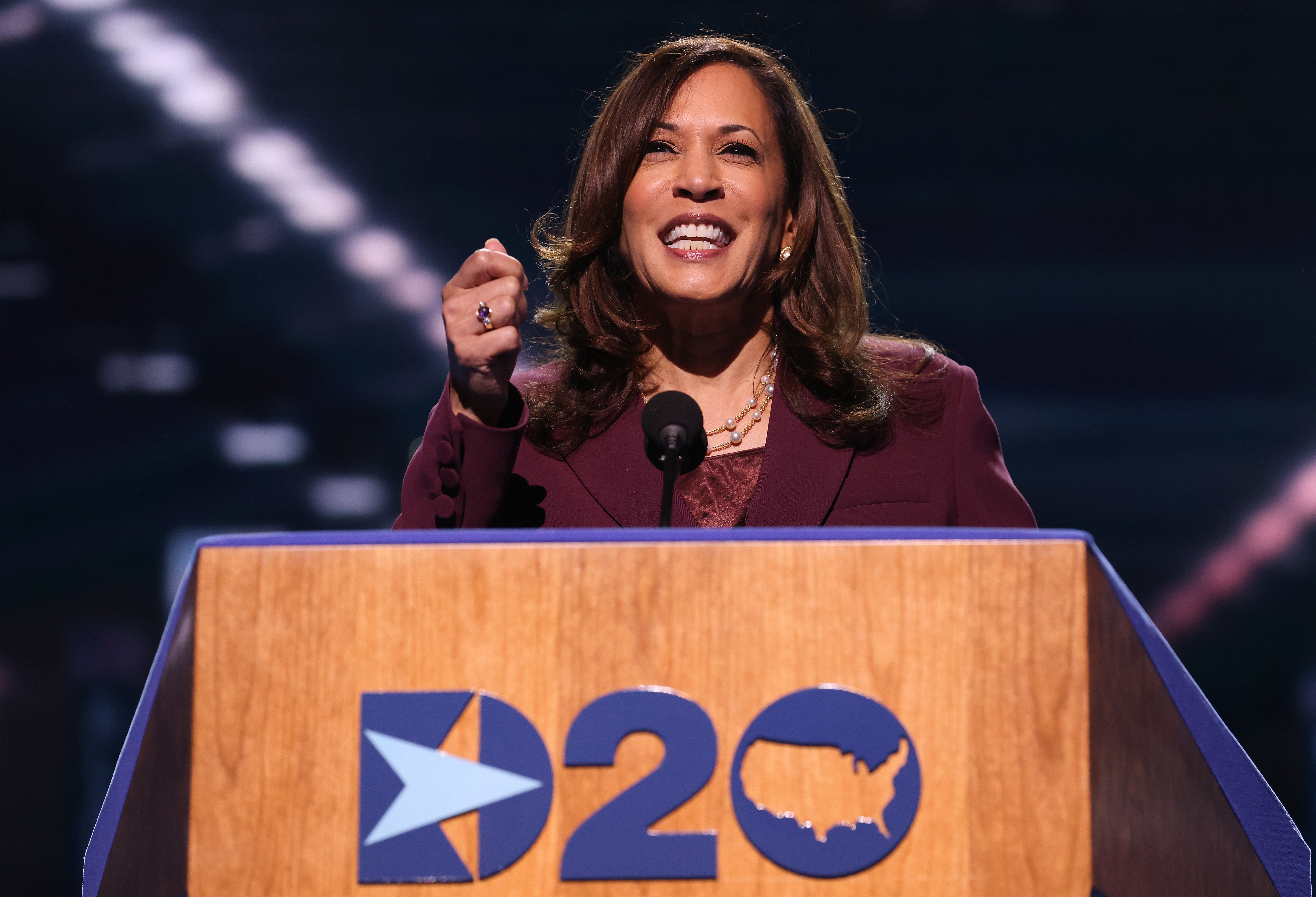 Kamala Harris é candidata oficial à vice-presidência de Joe Biden pelo Partido Democrata (Foto: Getty Images)
