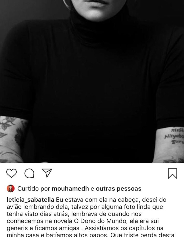 Leticia Sabatella lamenta morte de Fernanda Young (Foto: Reprodução/Instagram)