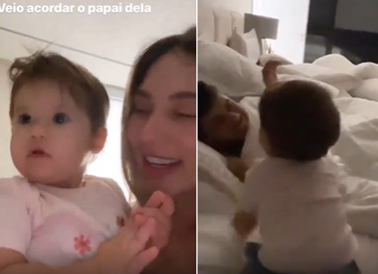 Virginia Fonseca baba ao mostrar Maria Alice acordando Zé Felipe (Foto: Reprodução/Instagram)