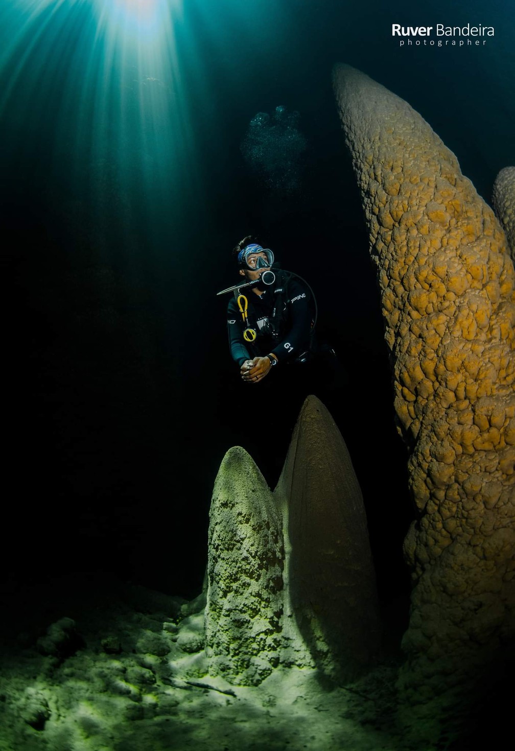 Foto do Abismo Anhumas, selecionada entre as 20 melhores subaquáticas — Foto: Ruver Bandeira/Arquivo pessoal