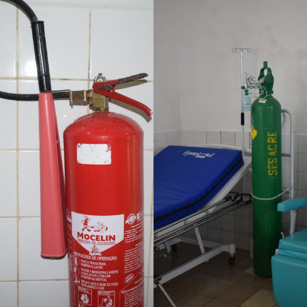 Hospital tem extintores vencidos há 4 anos e cilindros com risco de explosão — Foto: Arquivo/Sindmed-AC