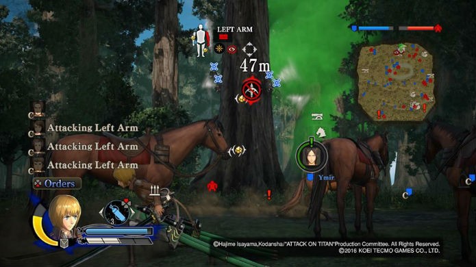 Attack on Titan: Armin pode dar ordens a cada um de seus aliados (Foto: Reprodução / Thomas Schulze)