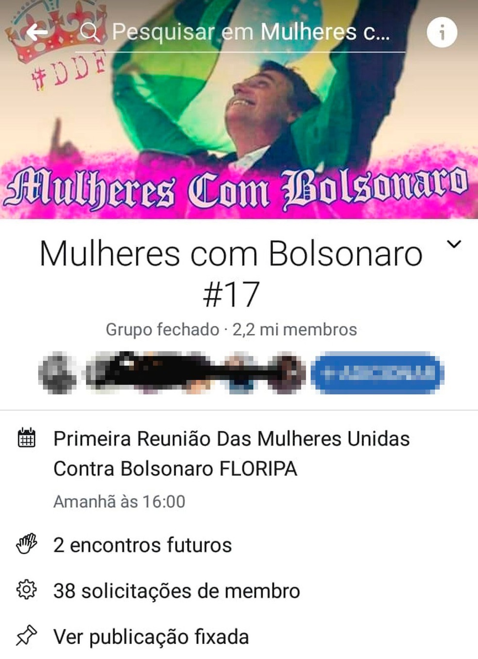 Grupo reúne mais de 2 milhões de mulheres contra o presidenciável Jair Bolsonaro — Foto: Reprodução/ Facebook