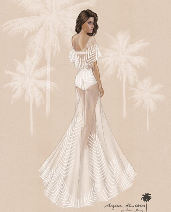 O croqui do vestido de Isabeli Fontana (Foto: Reprodução/Instagram)