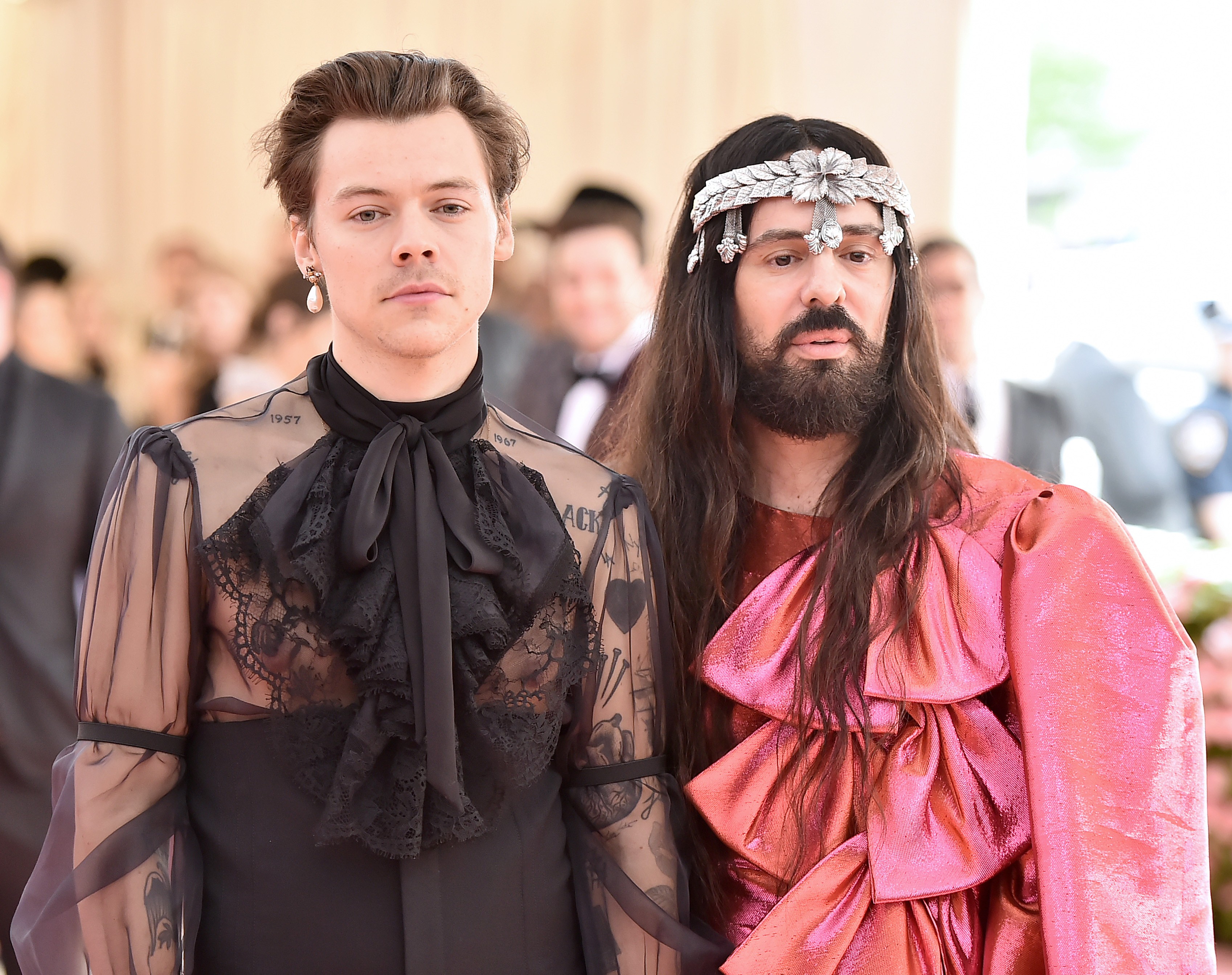 Harry Styles e Alessandro Michele no Met Gala 2019 (Foto: Getty Images)