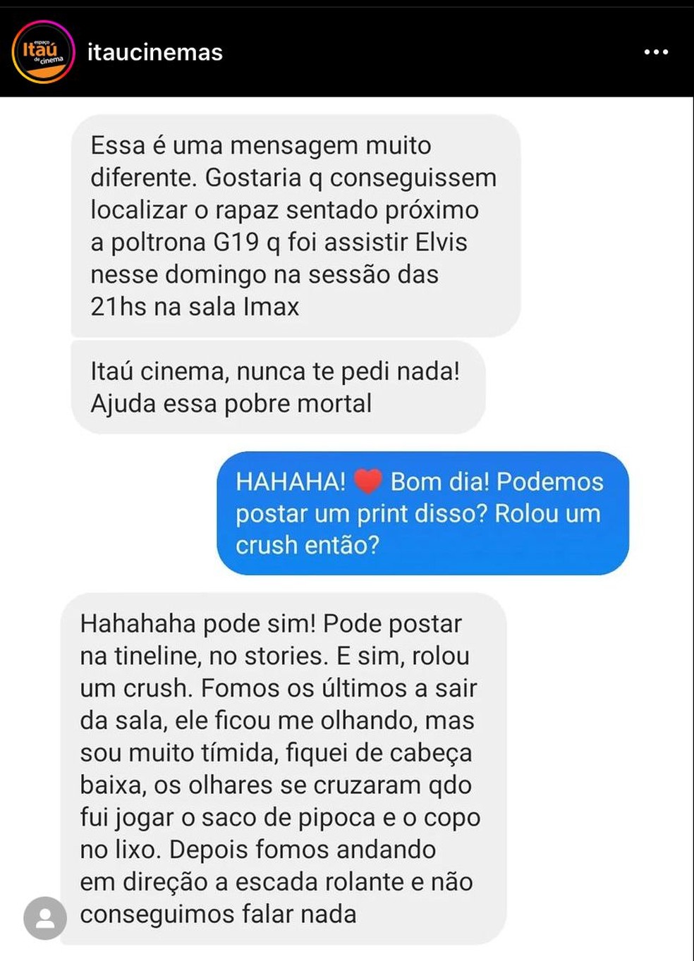 Moça pede que cinema ajude a localizar crush de sessão do filme 'Elvis' em  SP | São Paulo | G1