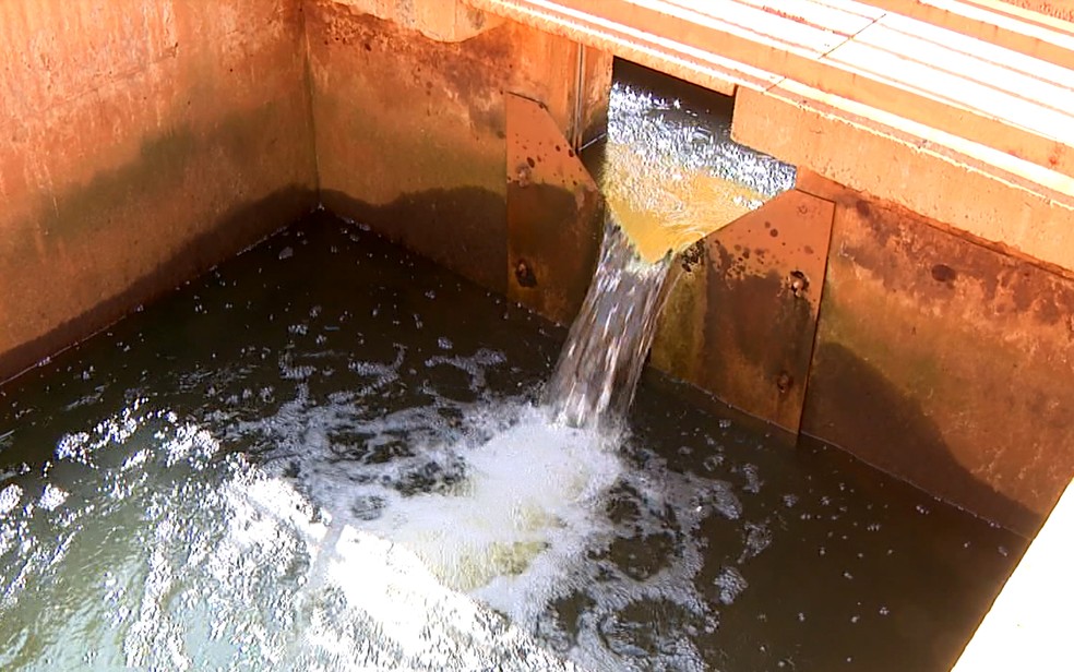 Tanque de tratamento de água e esgoto (Foto: Reprodução/EPTV)
