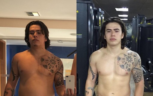Whindersson Nunes mostra antes e depois com barriga tanquinho: "15kg a