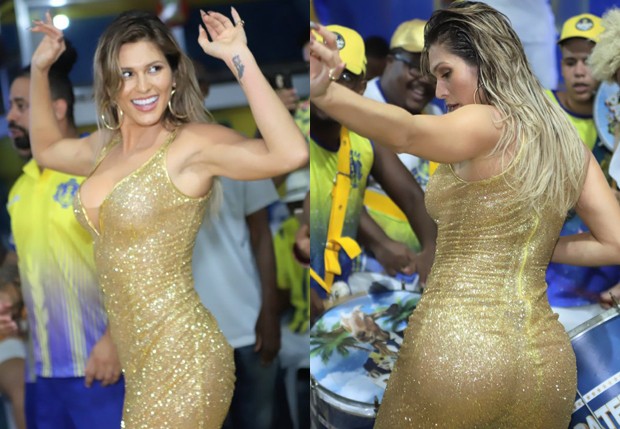 Palace Every week pilot De vestido dourado transparente, Lívia Andrade cai no samba em noitada de  Carnaval - Quem | Carnaval