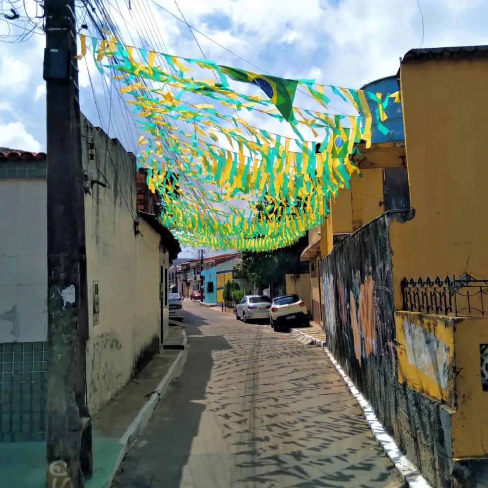Decoração na Rua do Norte, no bairro Madre Deus, em São Luís — Foto: Divulgação