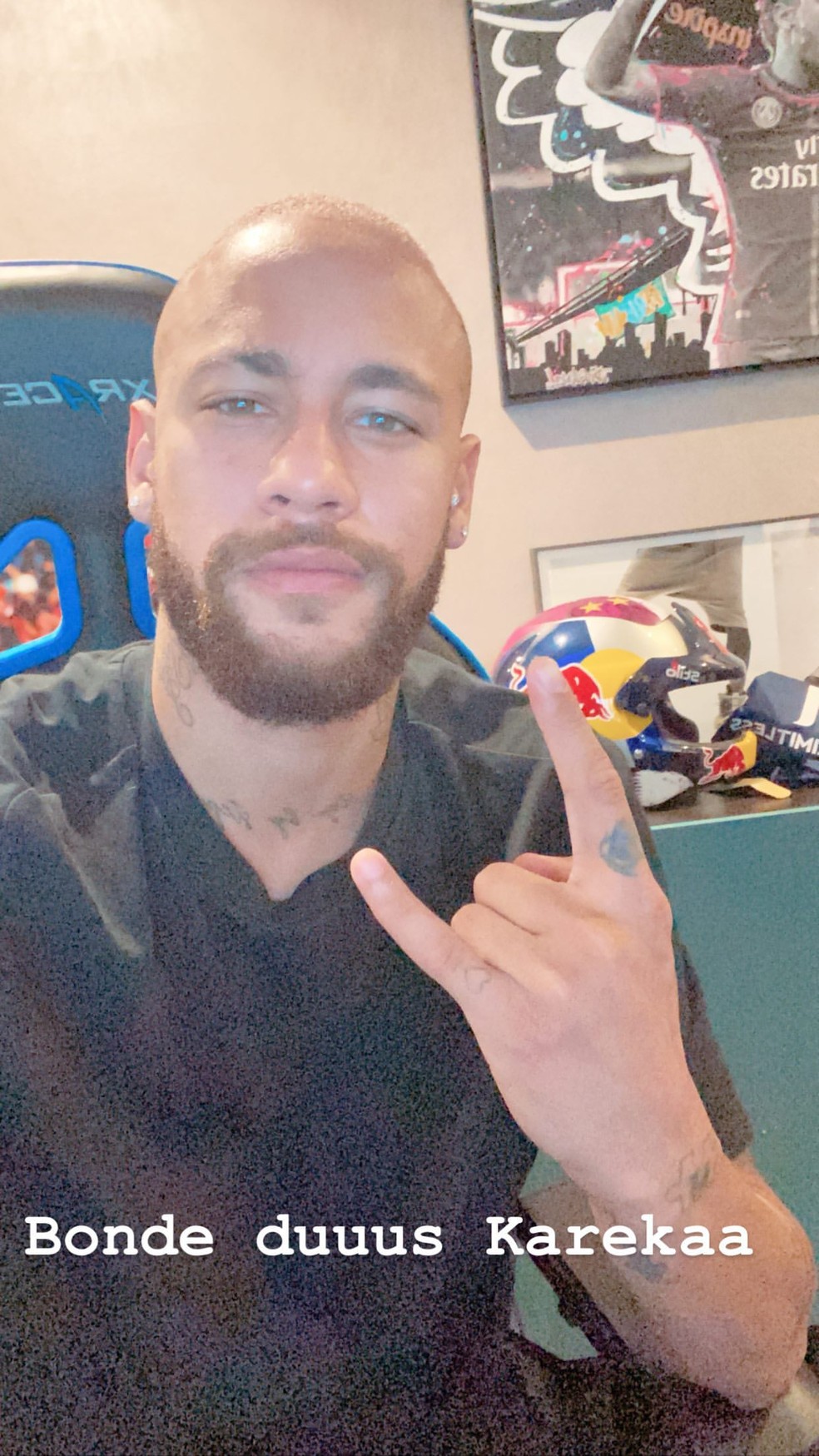 Neymar agora é... careca — Foto: Reprodução/Instagram