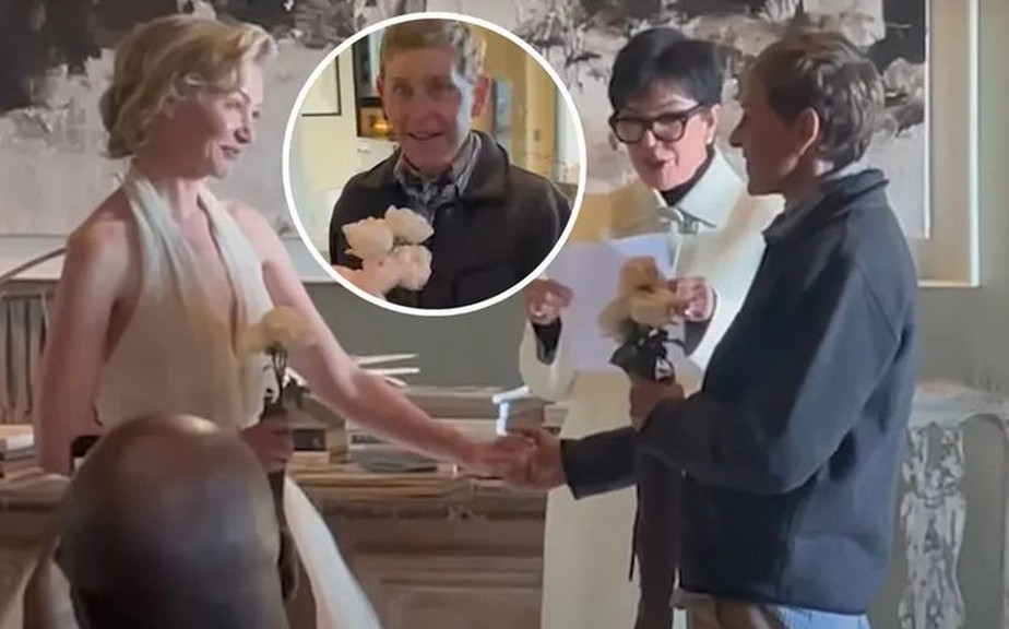 Portia de Rossi surpreende Ellen DeGeneres com renovação de votos de casamento