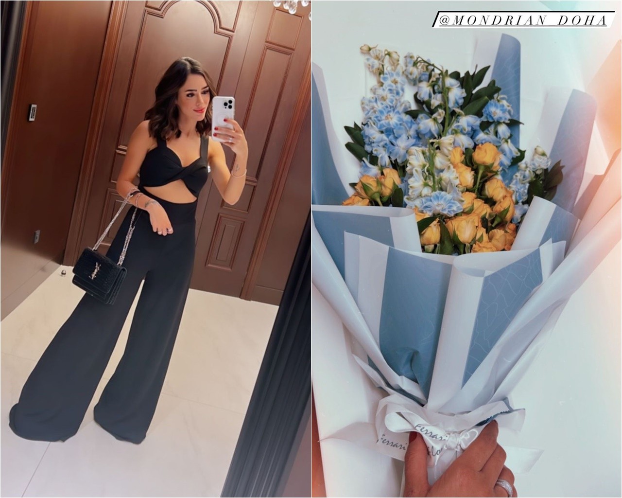 Bruna Biancardi recebeu flores de Neymar em viagem ao Catar (Foto: Reprodução/Instagram)