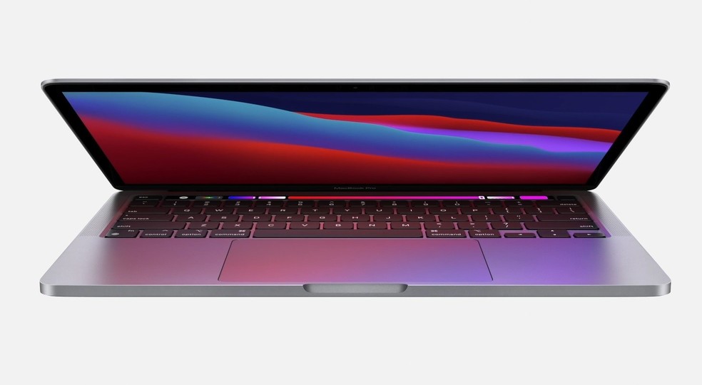 MacBook Pro de 13 polegadas com TouchBar e processador M1, lançado em novembro de 2020. — Foto: Reprodução/Apple