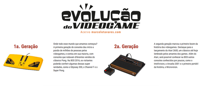 Evolução do Video Game na BGS 2016 (Foto: Divulgação/BGS)
