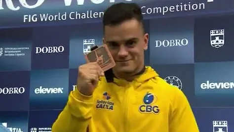 Caio Souza conquista bronze na Copa do Mundo de ginástica e é único brasileiro com medalha