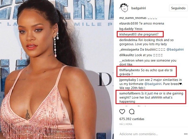 Fãs questionam suposta gravidez de Rihanna (Foto: Reprodução/Instagram)