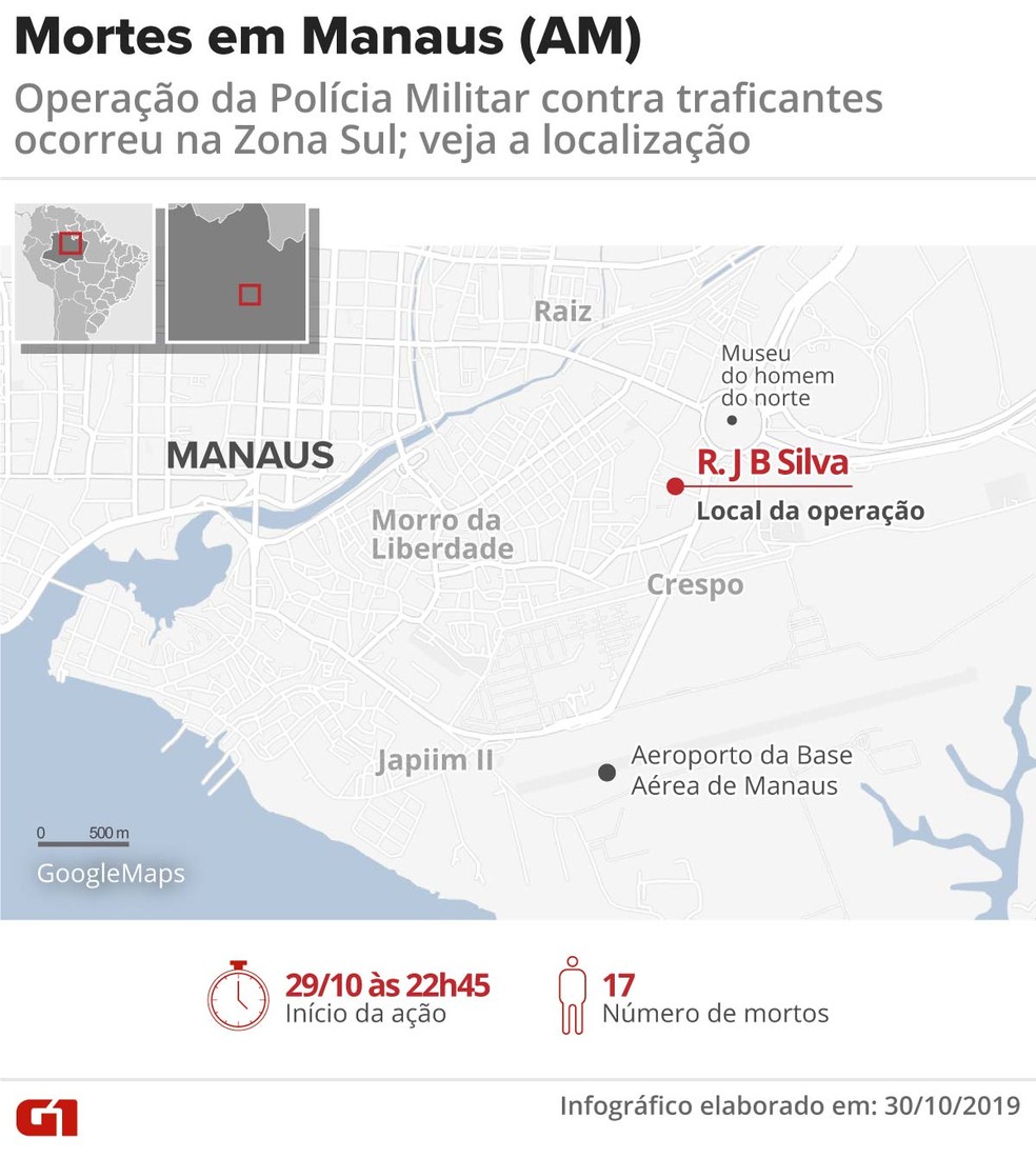 Operação da PM contra traficantes deixa 17 mortos em Manaus — Foto: Juliane Monteiro/G1