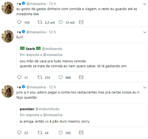 Maísa Silva fala com fãs na web sobre dinheiro (Foto: Reprodução/Twitter)